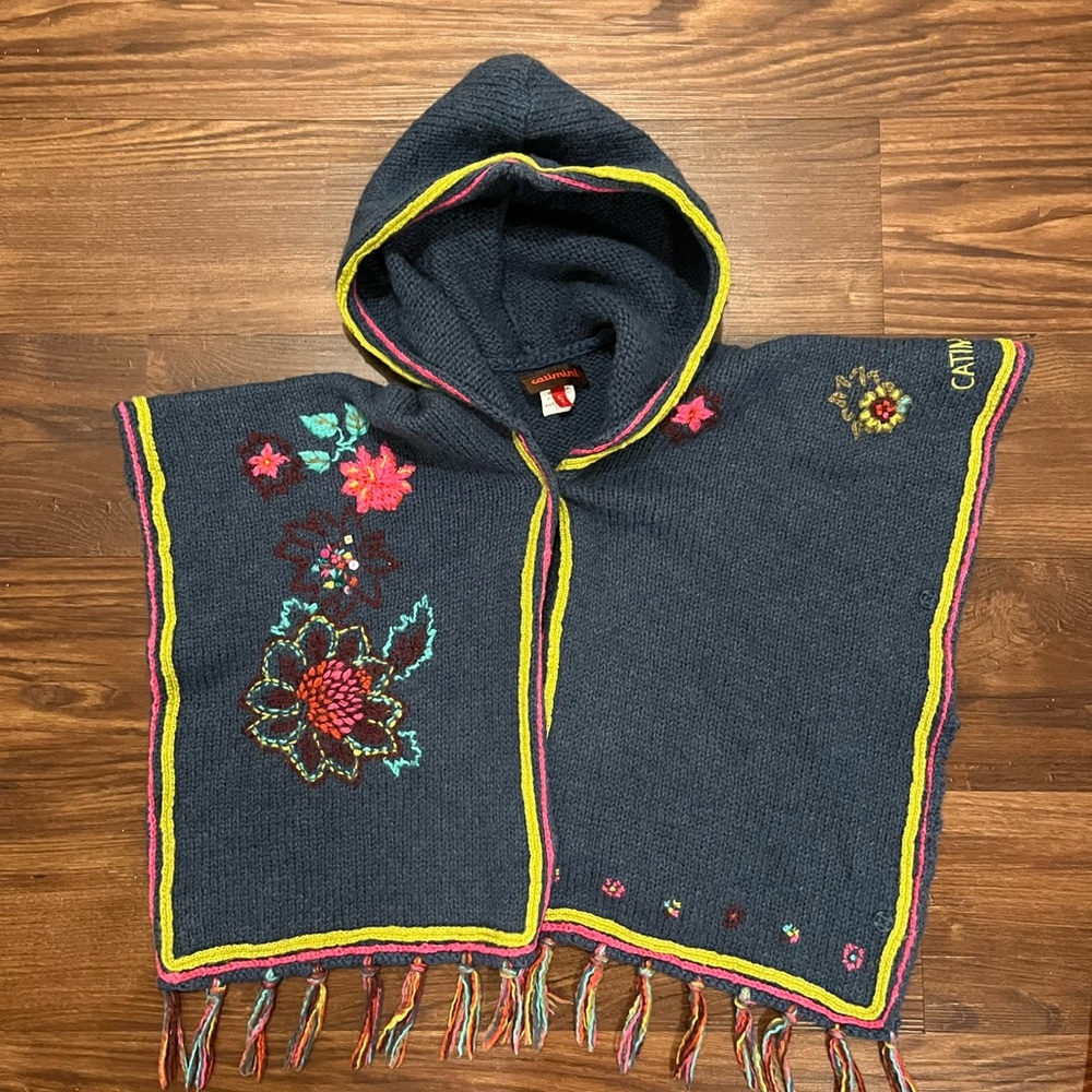 Catimini Girls Hooded Scarf Wrap Age 5 - Picture 2 of 12